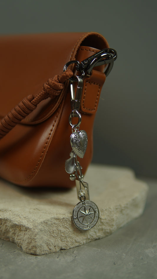 Silver Multi-Charm Bag Charm/ Keychain