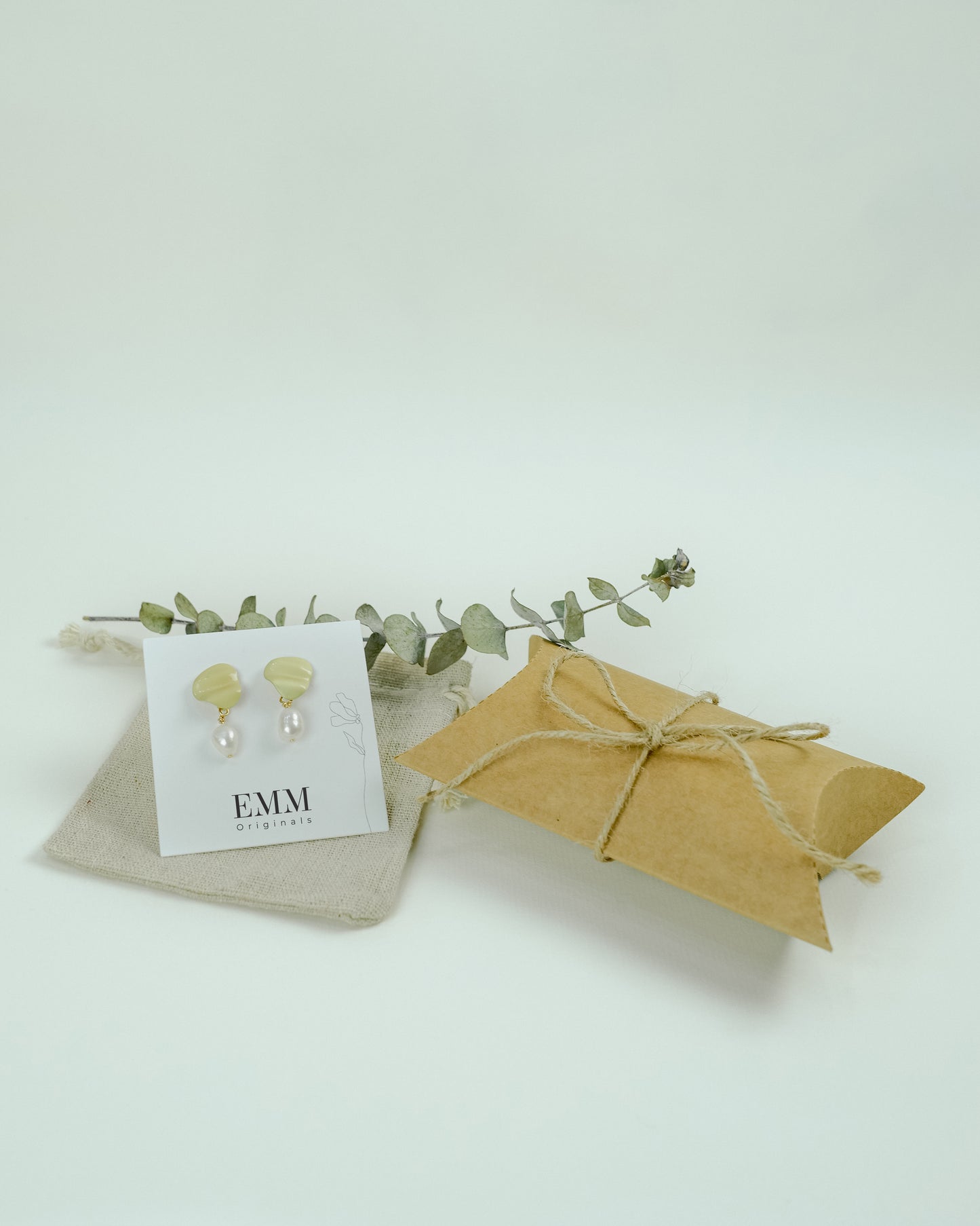 Moon with White Pearl Earrings