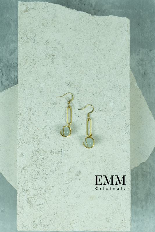 Clear Stone Oval Earrings