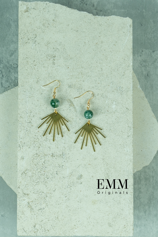 Fringe Earrings with Green Jasper