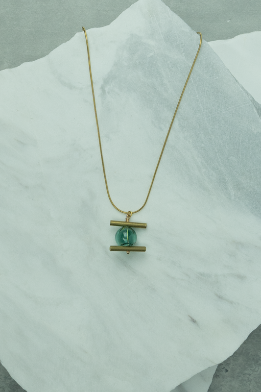 Bars with Green Glass Necklace