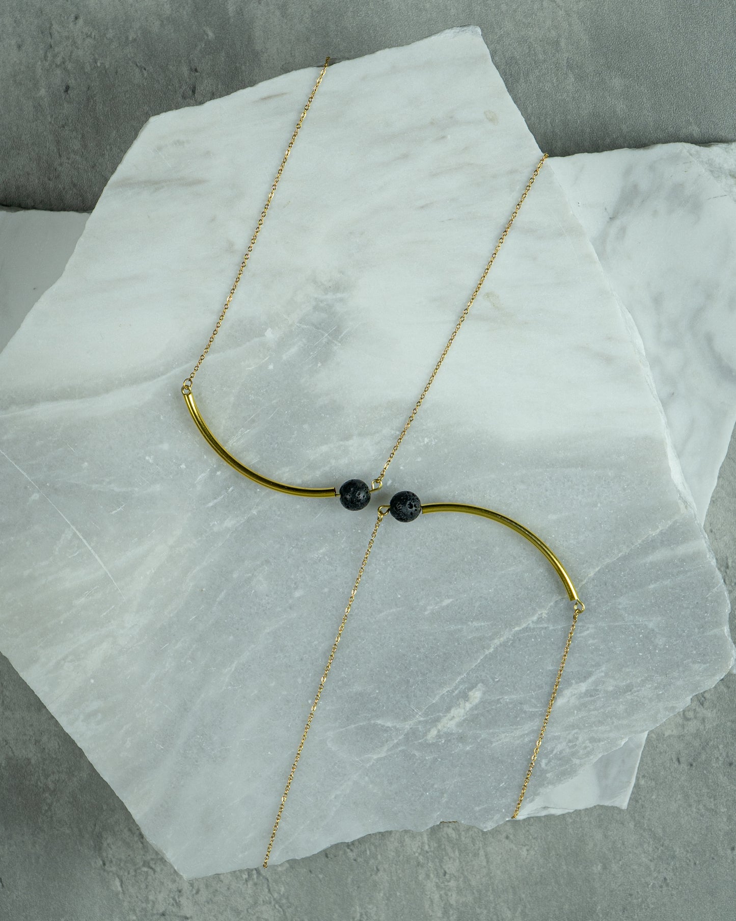 Curved Cylinder with Black Lava