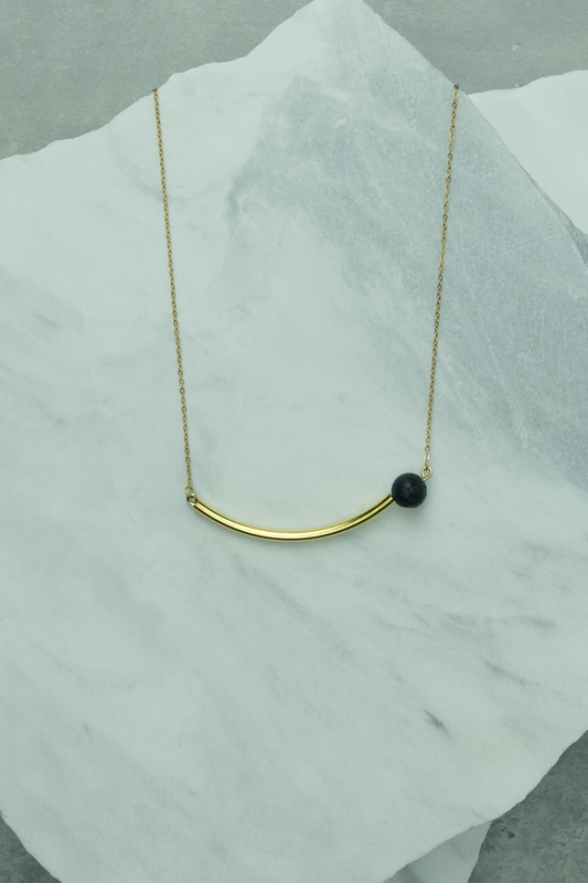 Curved Cylinder with Black Lava