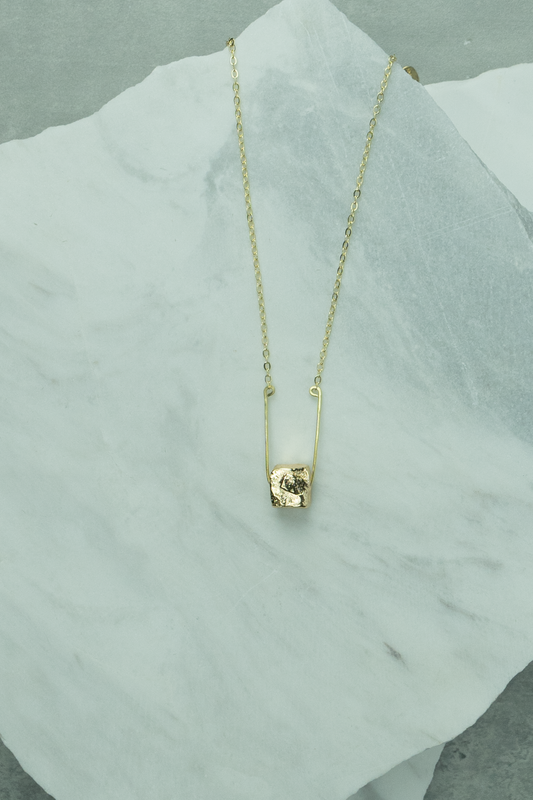 Irregular Cube Bead Necklace