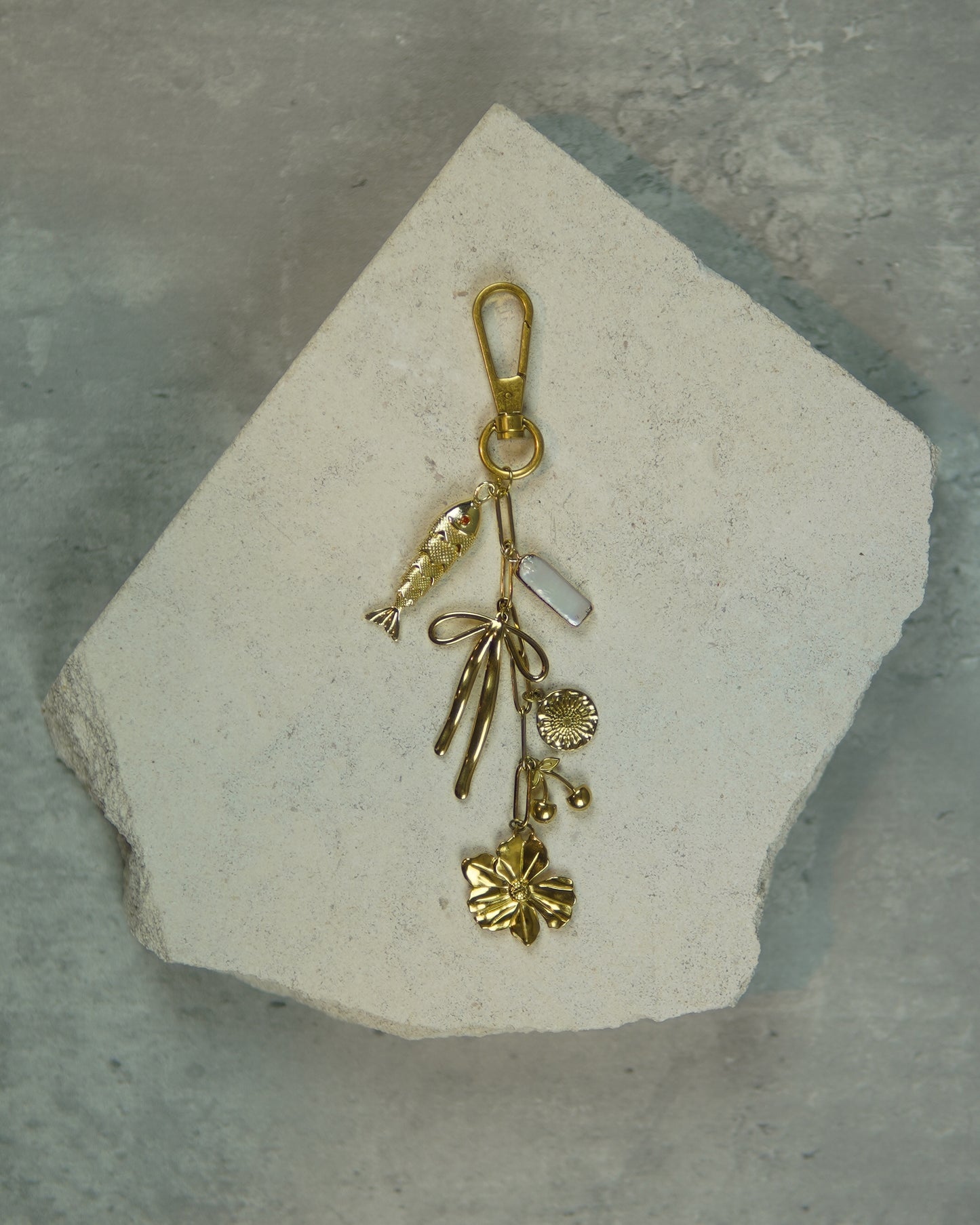 Gold Multi-Charm Bag Charm/ Keychain