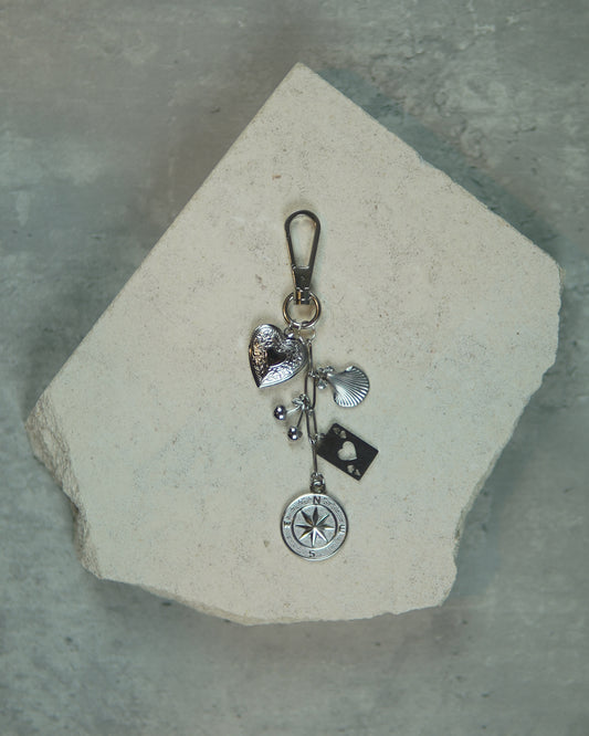 Silver Multi-Charm Bag Charm/ Keychain