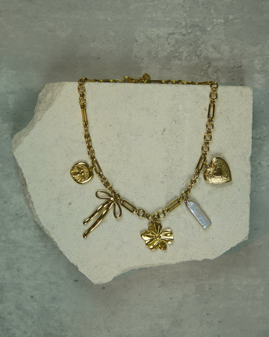 Bloom Charm Necklace -Gold