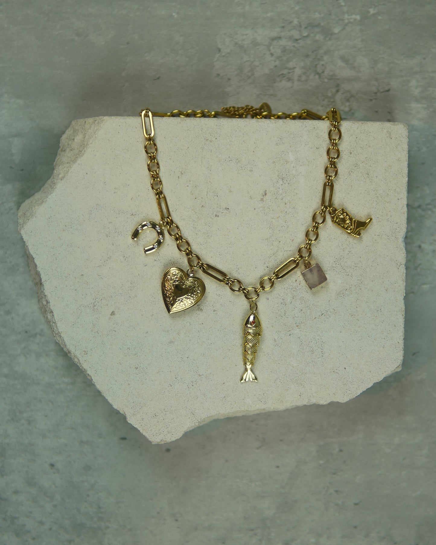 Western Spirit Charm Necklace – Gold